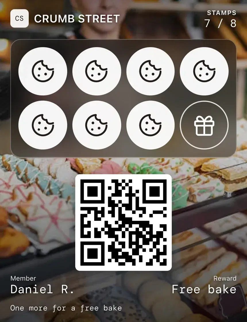 Crumb Street bakery stamp card design