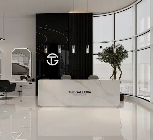 The Galleria hair and beauty lounge reception in Dubai Media City
